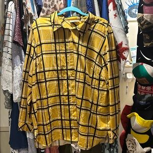 Mustard Plaid Susan Graver Blouse